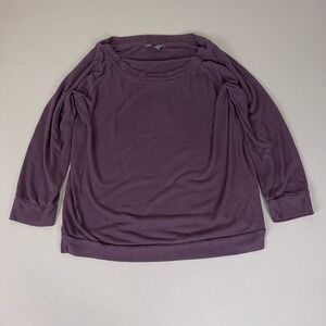 Mix by 41 Hawthorn Sweater Womens Large Purple Boat Neck Raglan Long Sleeve Knit